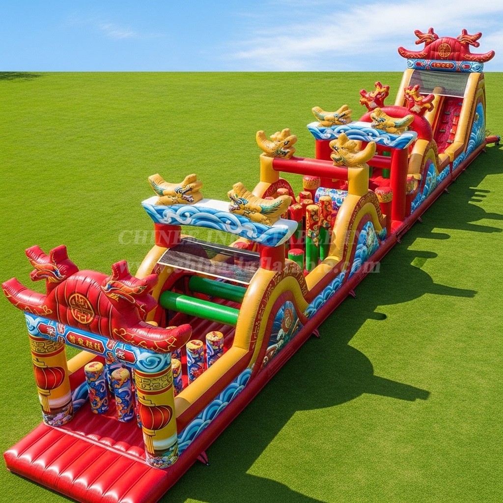 T7-3742 Chinese Style Theme Inflatable Obstacle Course