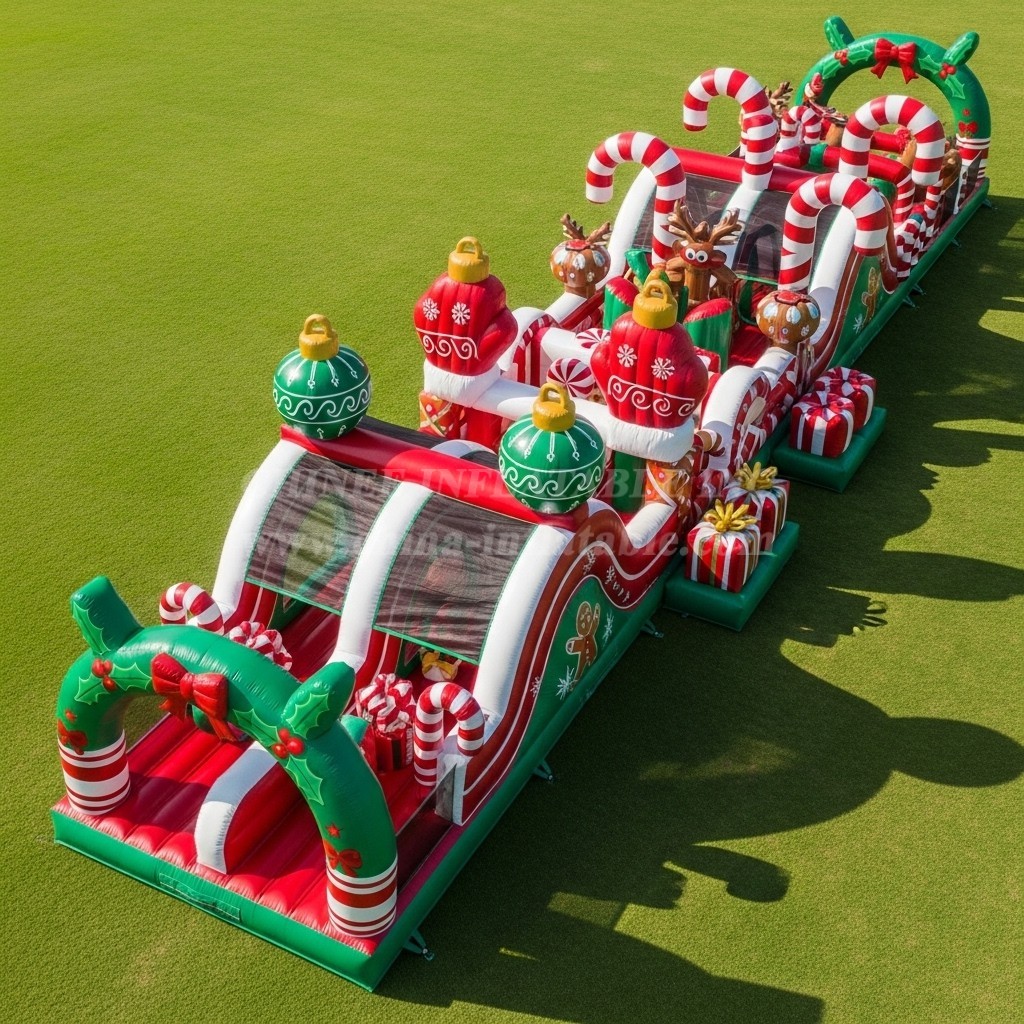 T7-3744 Christmas Theme Inflatable Obstacle Course