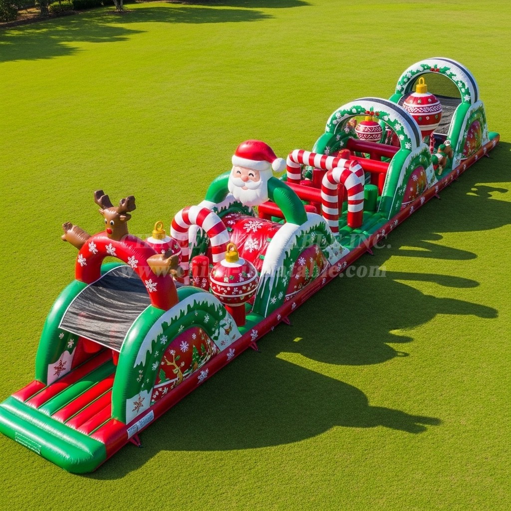 T7-3746 Christmas Theme Inflatable Obstacle Course