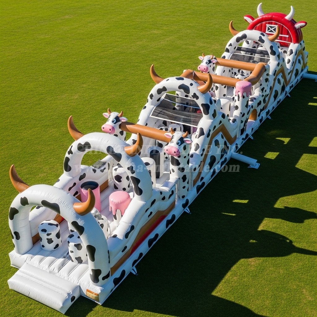 T7-3754 Cow Theme Inflatable Obstacle Course
