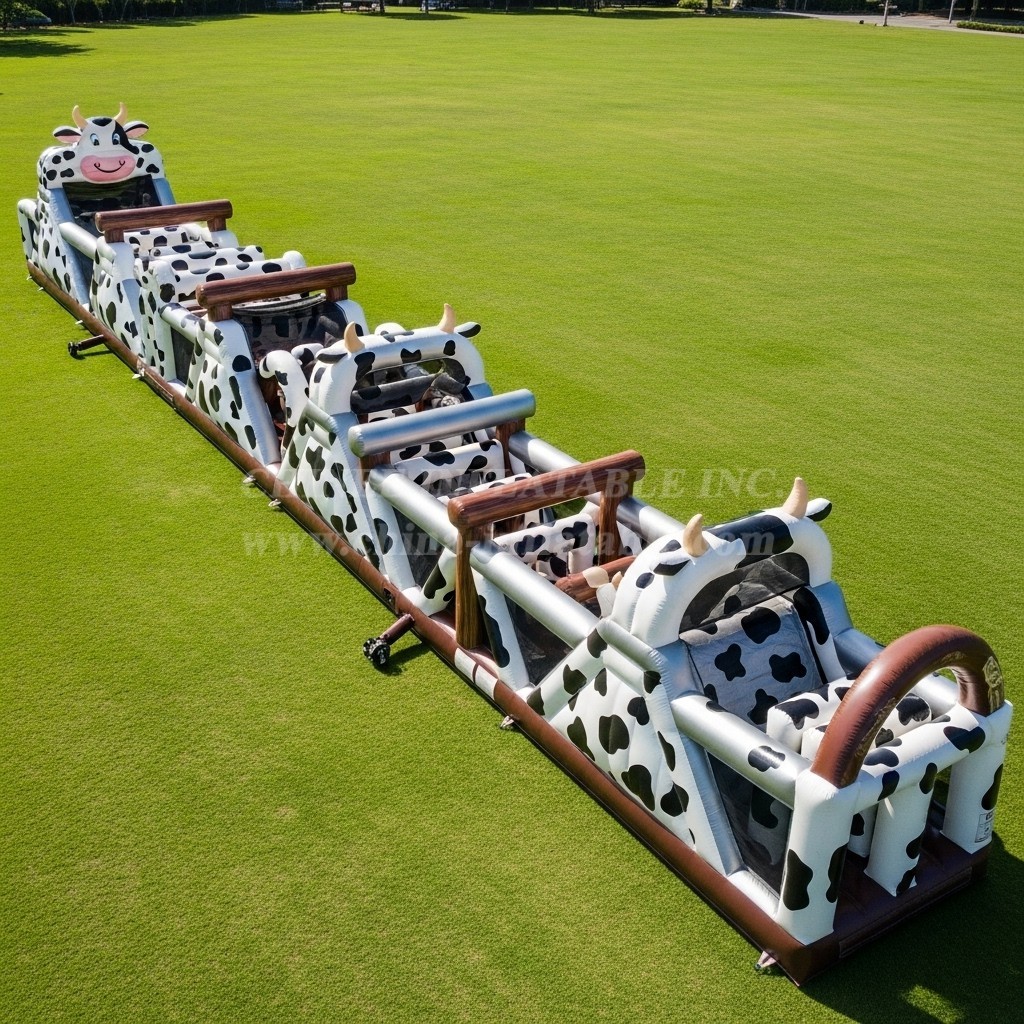 T7-3756 Cow Theme Inflatable Obstacle Course