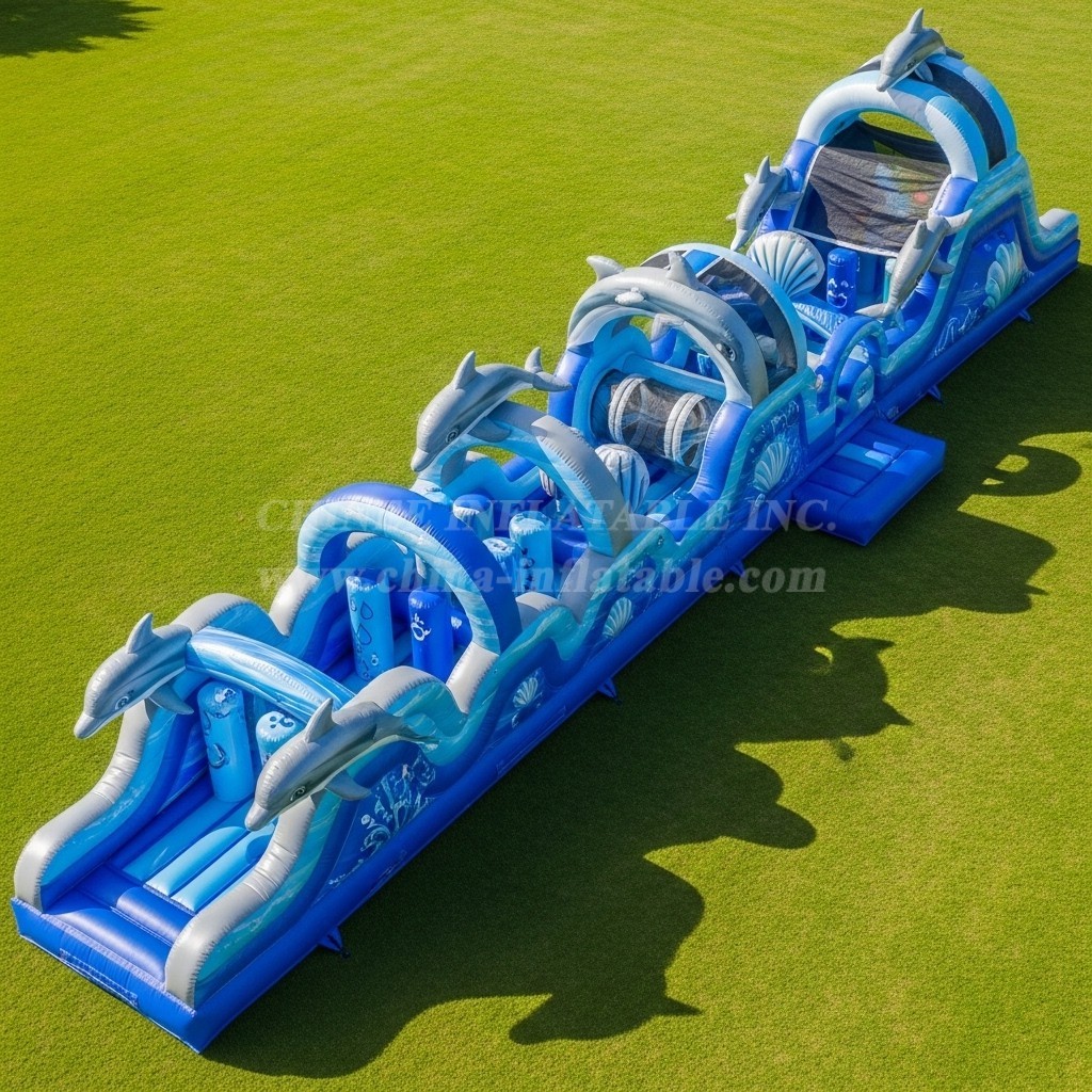 T7-3775 Dolphin Theme Inflatable Obstacle Course