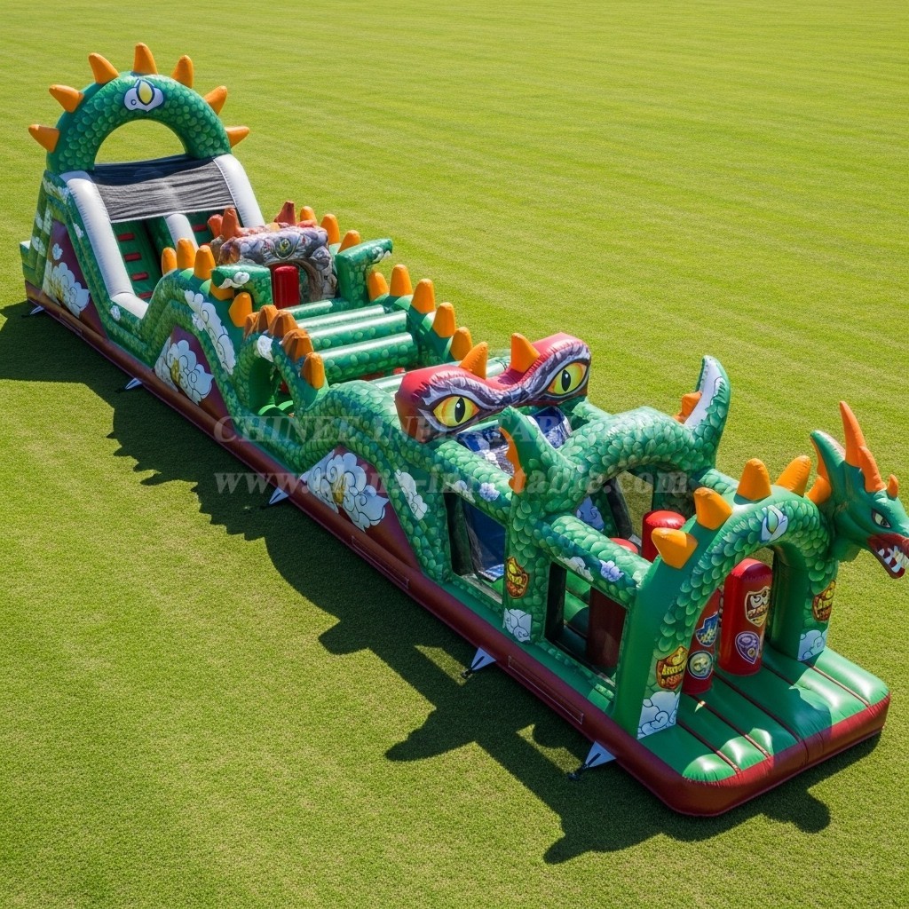 T7-3777 Dragon Theme Inflatable Obstacle Course