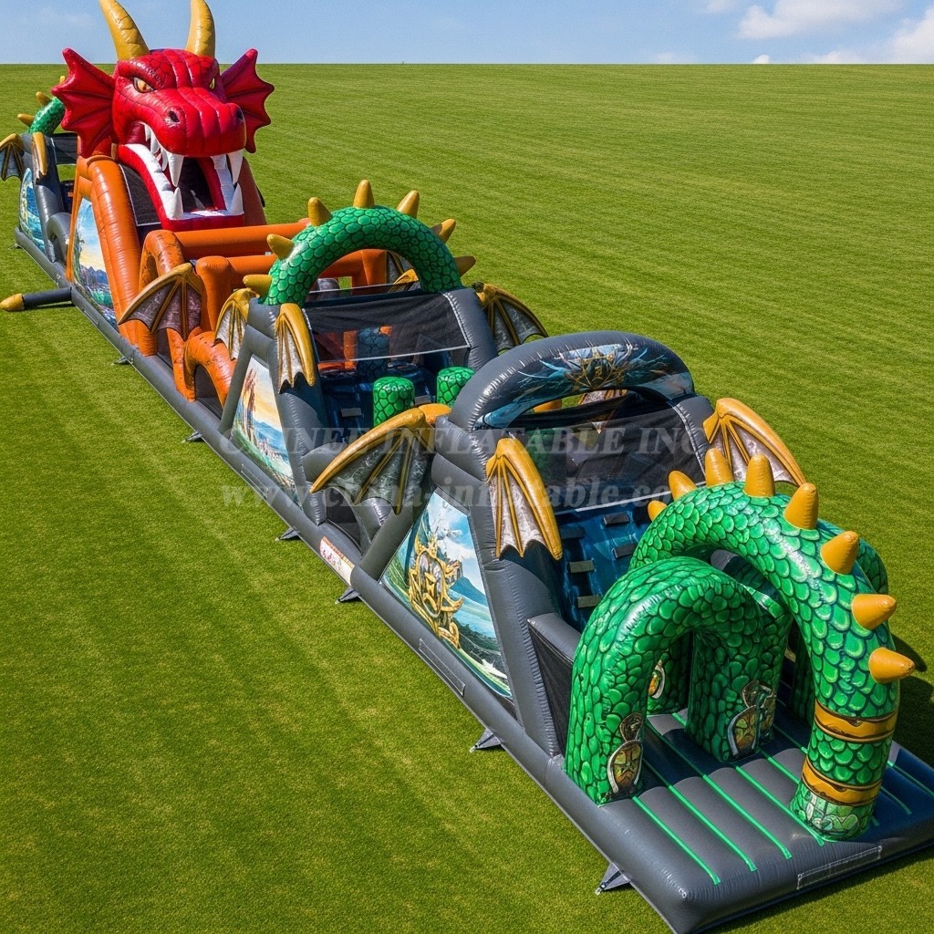 T7-3779 Dragon Theme Inflatable Obstacle Course