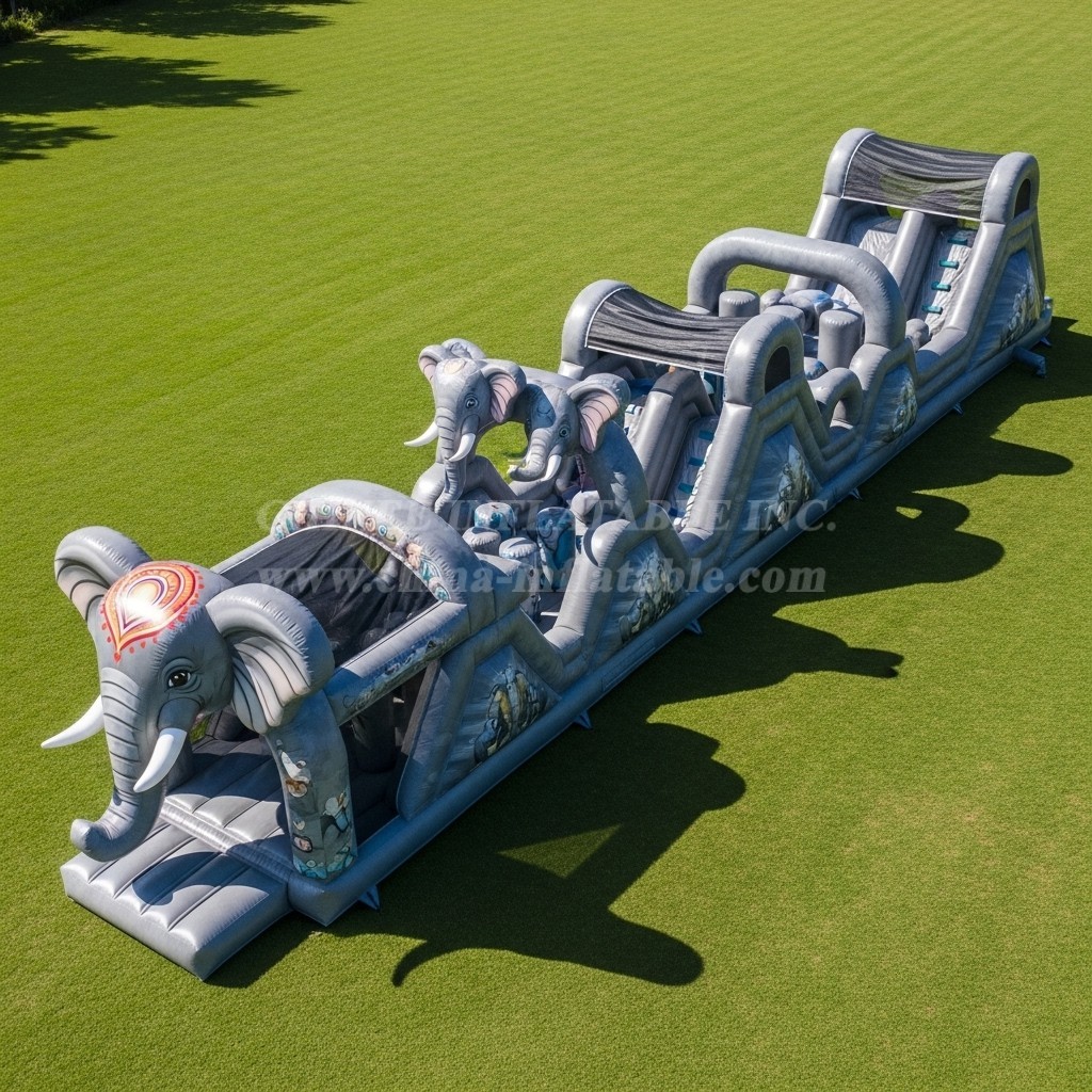 T7-3801 Elephant Theme Inflatable Obstacle Course