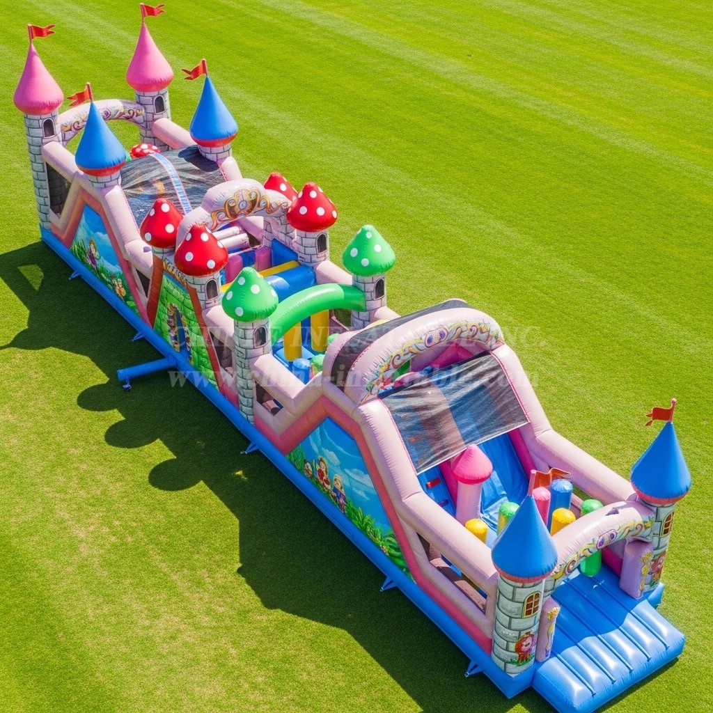 T7-3808 Fairy Tale Theme Inflatable Obstacle Course