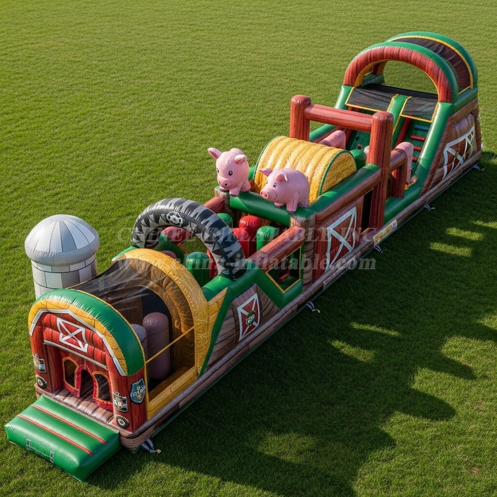 T7-3811 Farm Theme Inflatable Obstacle Course