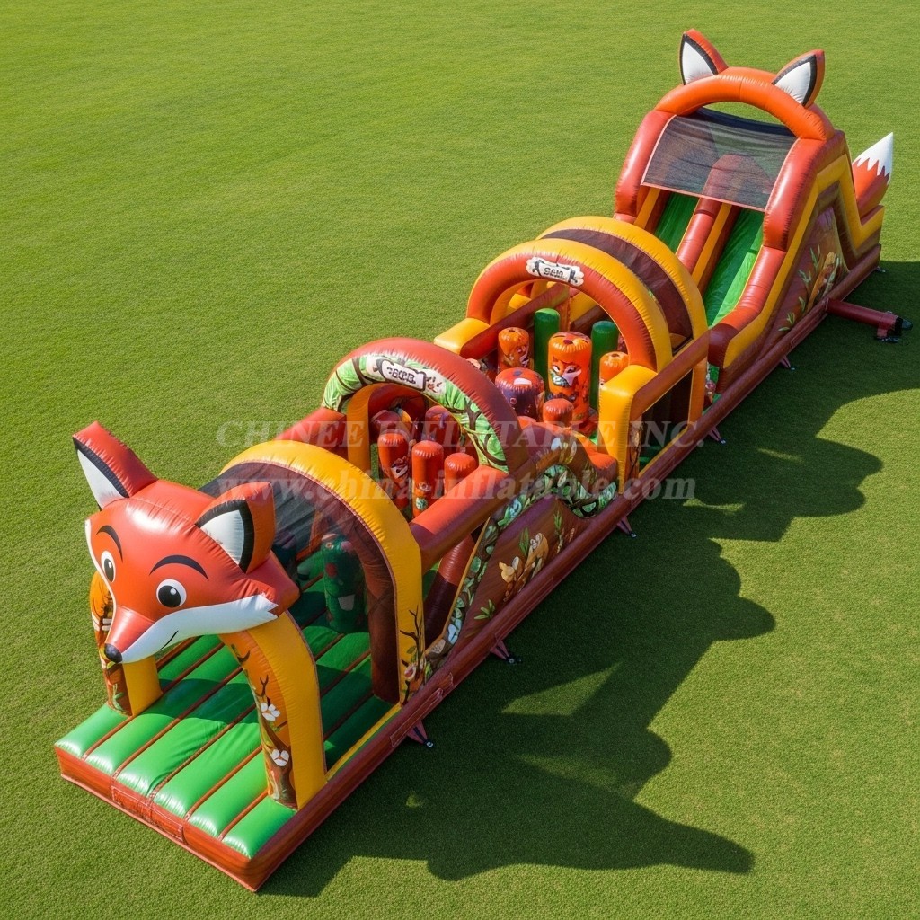 T7-3830 Fox Theme Inflatable Obstacle Course