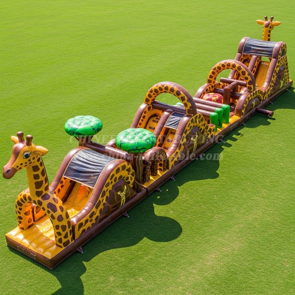 T7-3838 Giraffe Theme Inflatable Obstacle Course