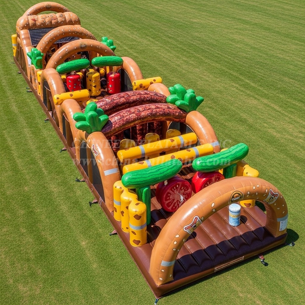 T7-3849 Hamburger Theme Inflatable Obstacle Course