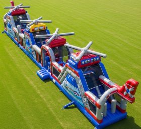 T7-3852 Helicopter Theme Inflatable Obstacle Course