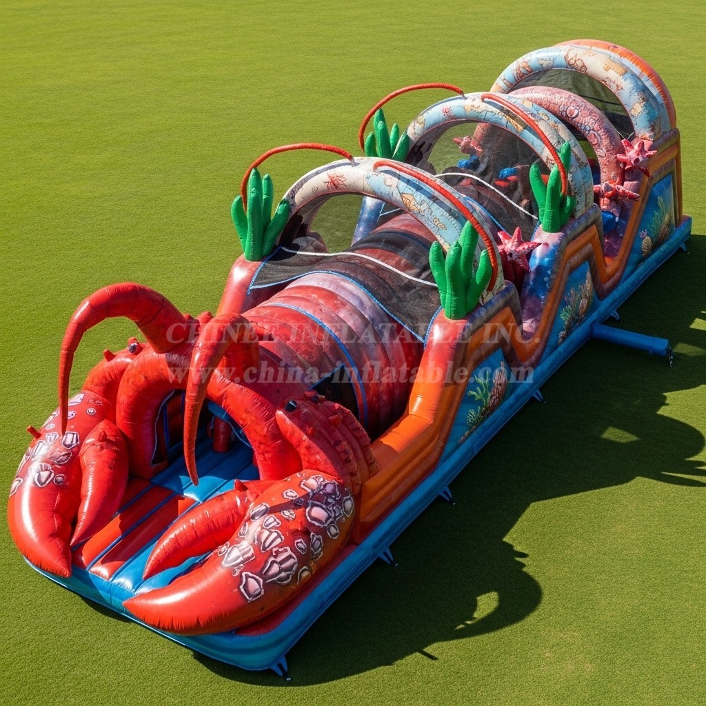 T7-3891 Lobster Theme Inflatable Obstacle Course