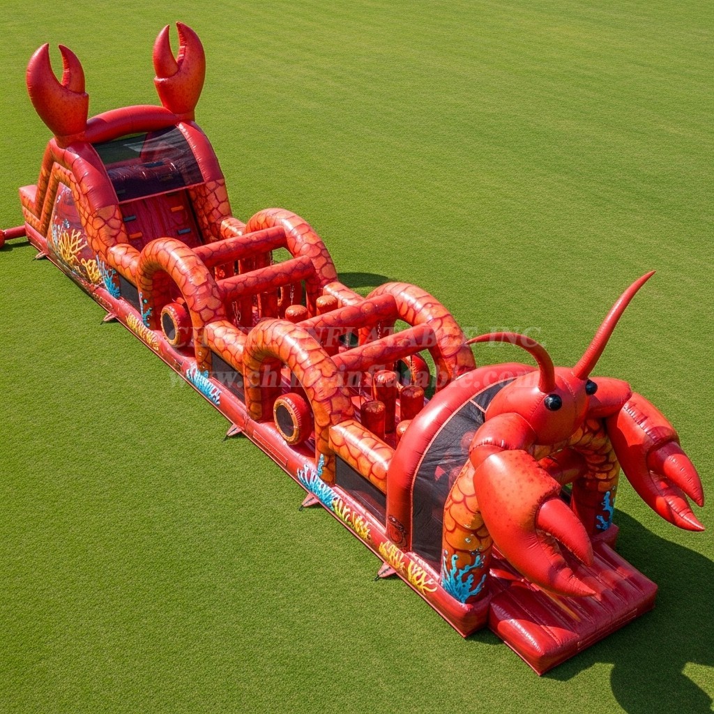 T7-3893 Lobster Theme Inflatable Obstacle Course