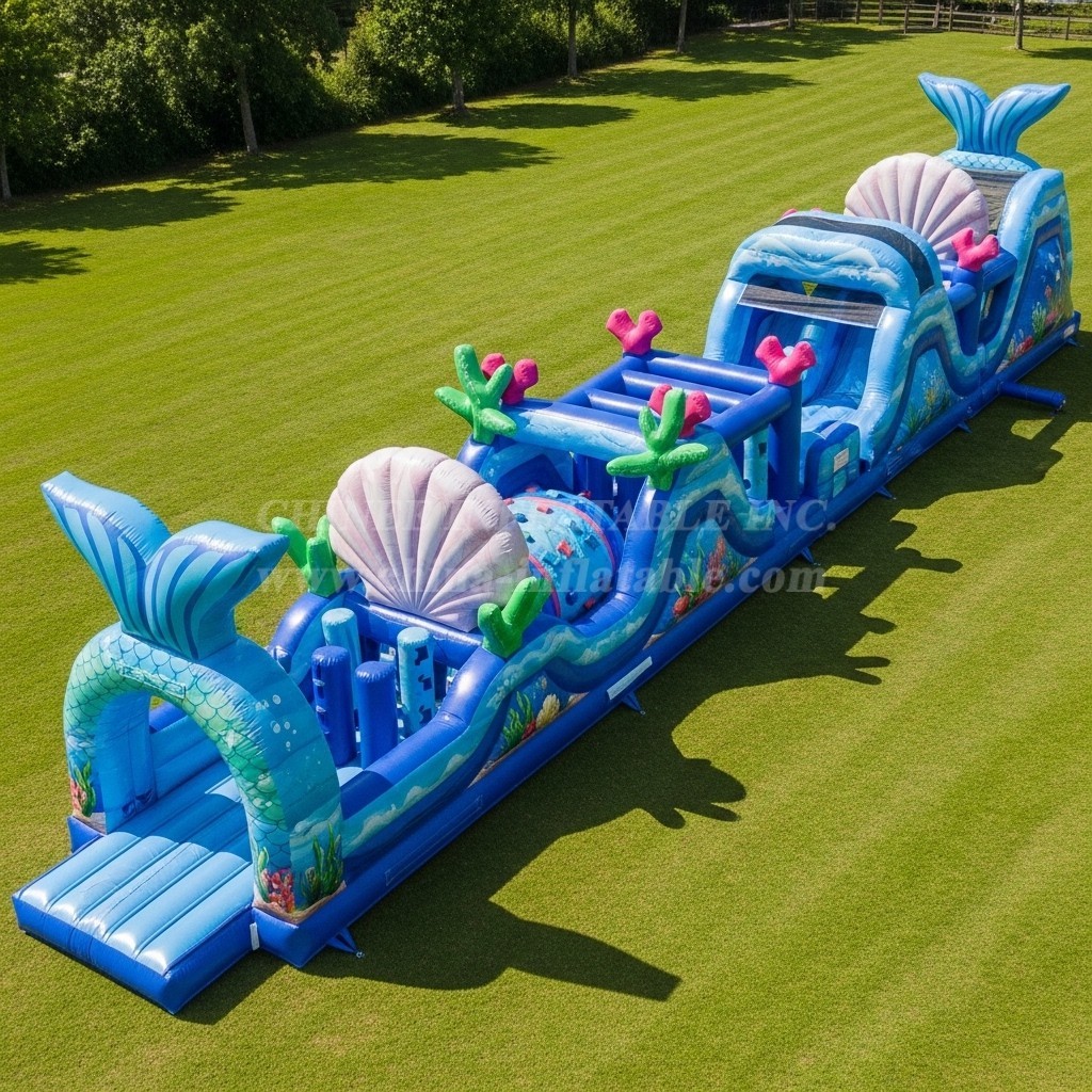 T7-3903 Mermaid Theme Inflatable Obstacle Course