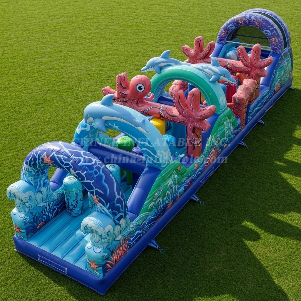 T7-3923 Ocean Theme Inflatable Obstacle Course