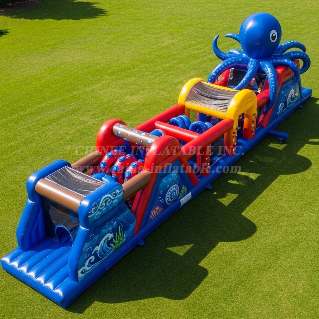 T7-3927 Octopus Theme Inflatable Obstacle Course