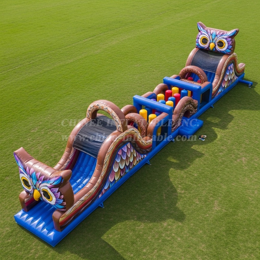 T7-3932 Owl Theme Inflatable Obstacle Course