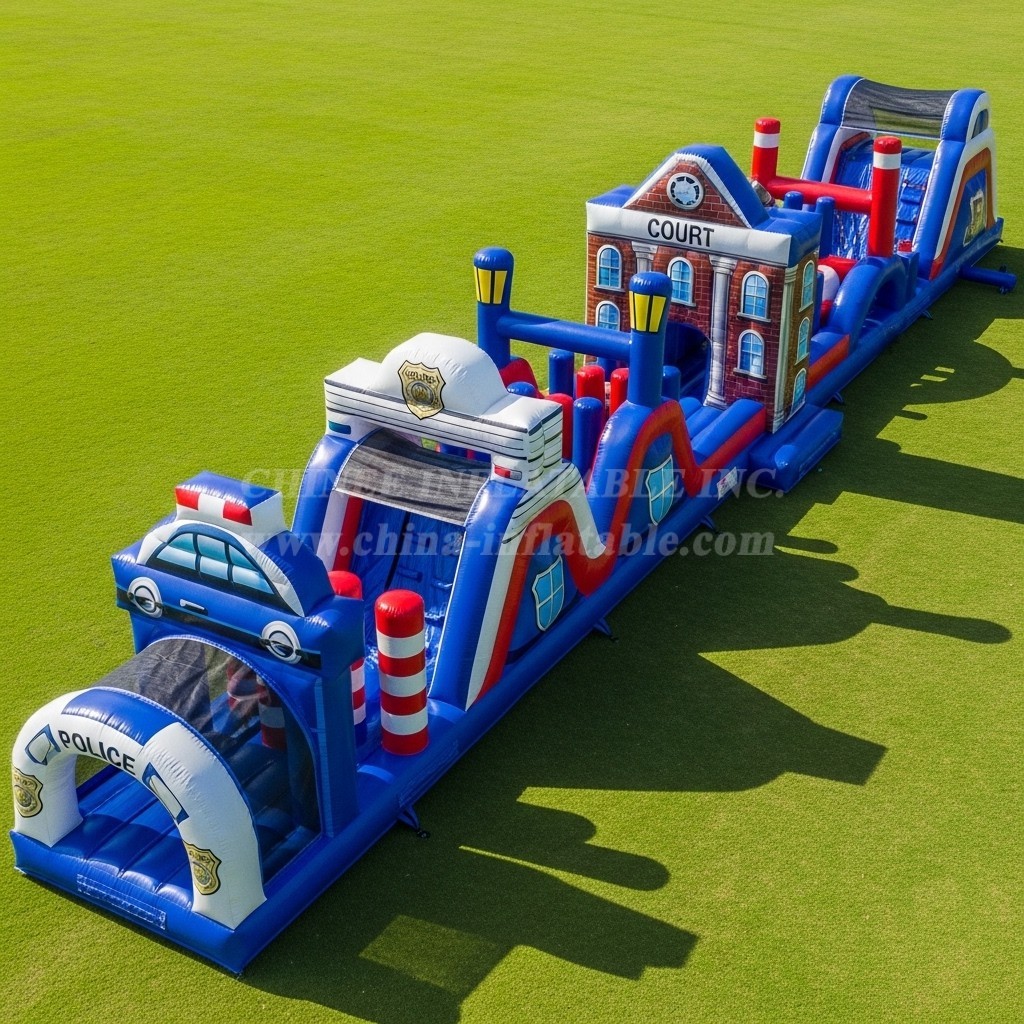 T7-3968 Police Station Theme Inflatable Obstacle Course