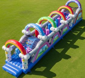 T7-3978 Rainbow Theme Inflatable Obstacle Course