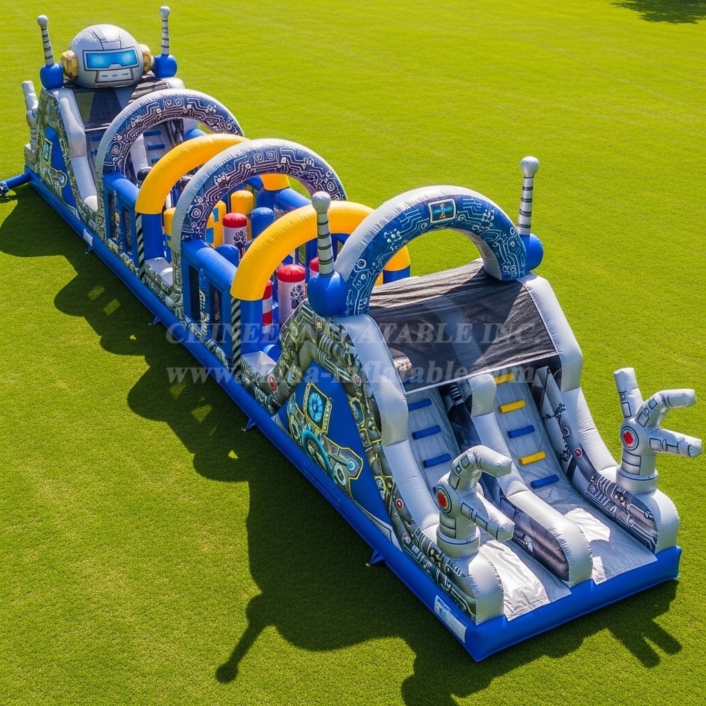 T7-3982 Robot Theme Inflatable Obstacle Course
