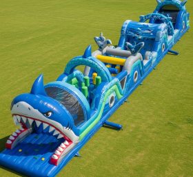 T7-3996 Shark Theme Inflatable Obstacle Course