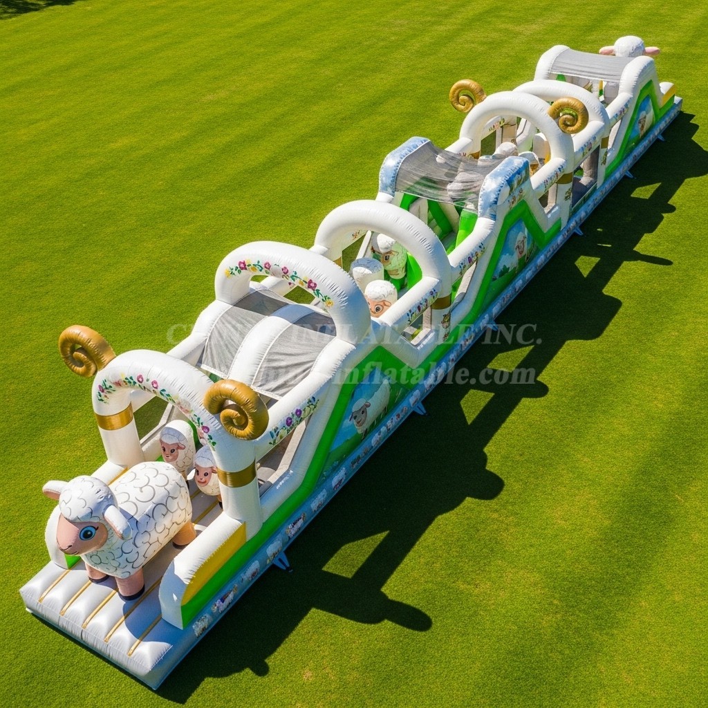 T7-4000 Sheep Theme Inflatable Obstacle Course