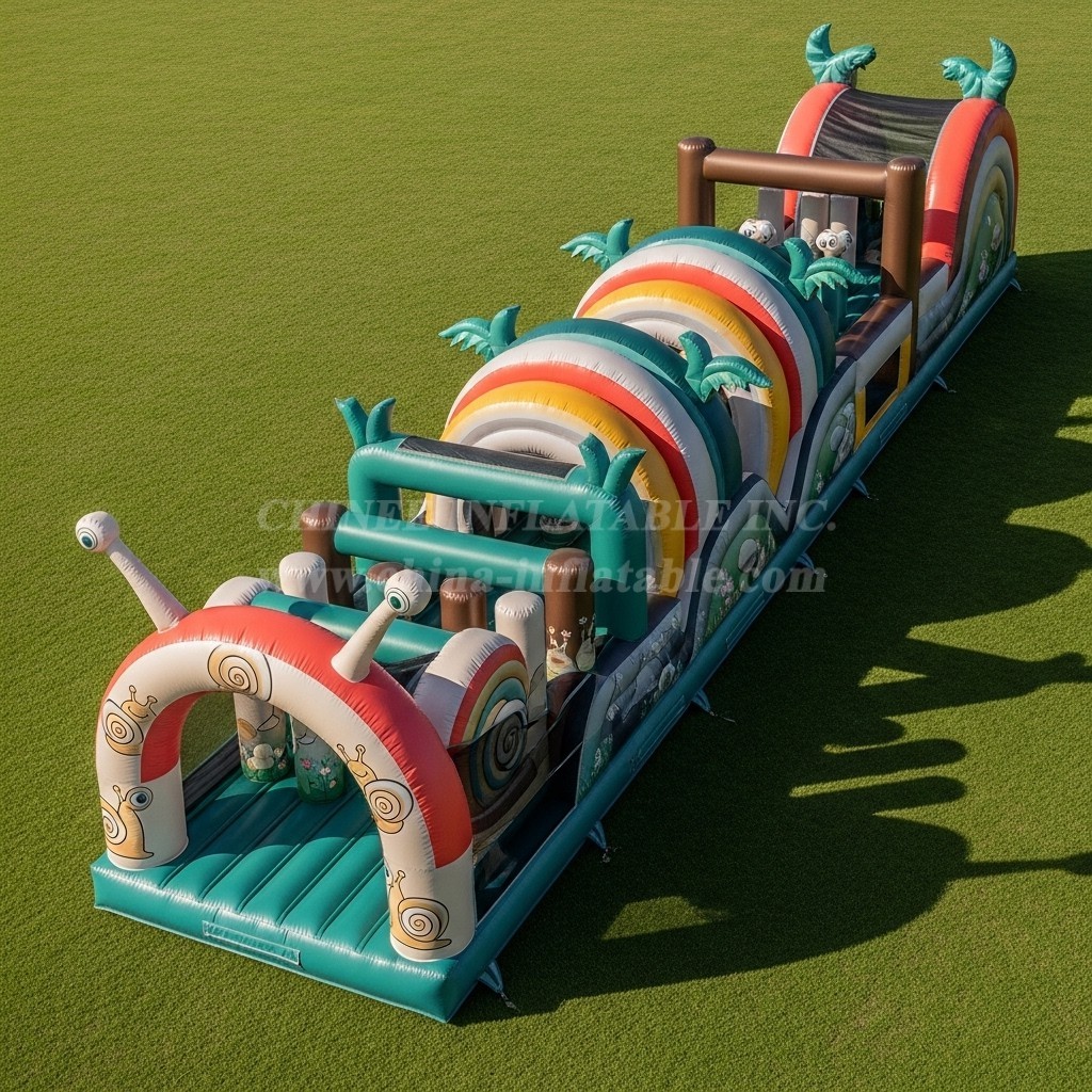 T7-4004 Snail Theme Inflatable Obstacle Course