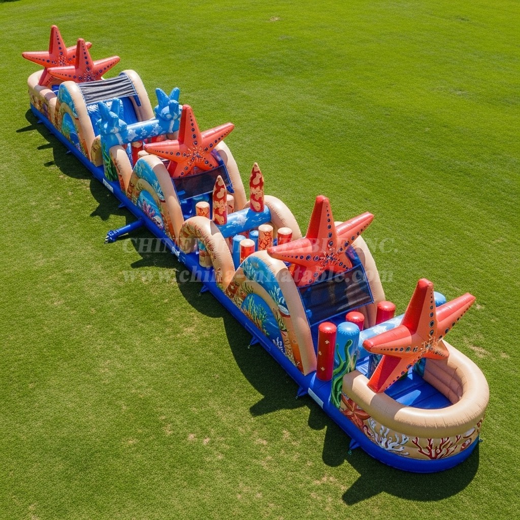 T7-4012 Starfish Theme Inflatable Obstacle Course