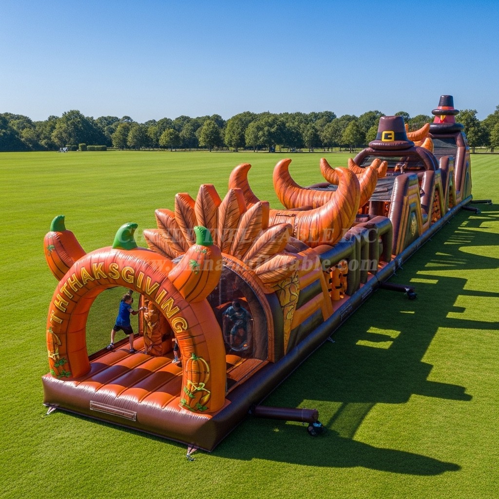 T7-4018 Thanksgiving Theme Inflatable Obstacle Course