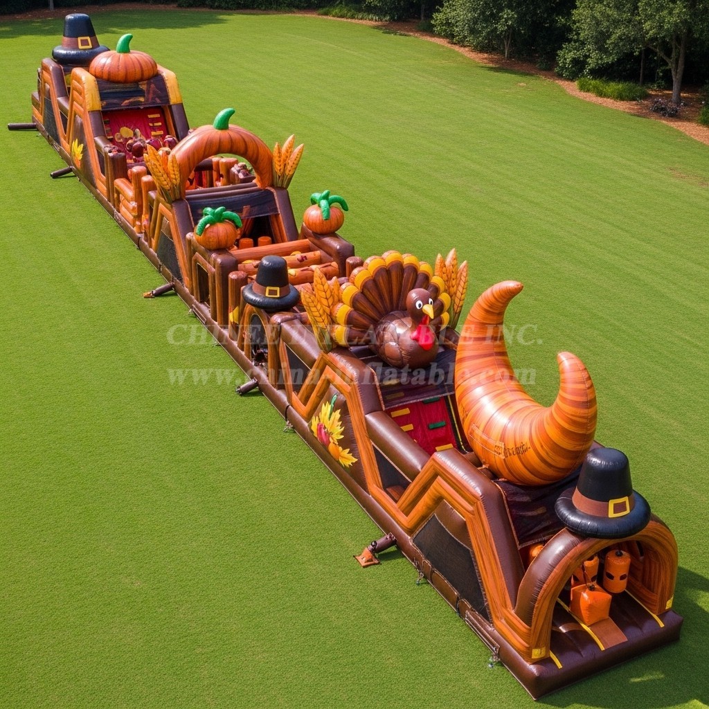 T7-4020 Thanksgiving Theme Inflatable Obstacle Course
