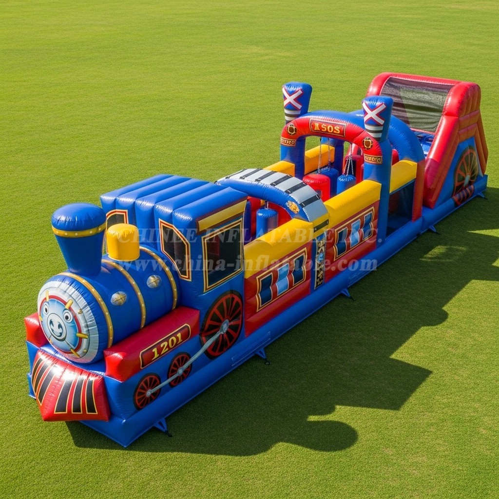T7-4034 Train Theme Inflatable Obstacle Course