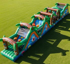 T7-4038 Tropical Theme Inflatable Obstacle Course