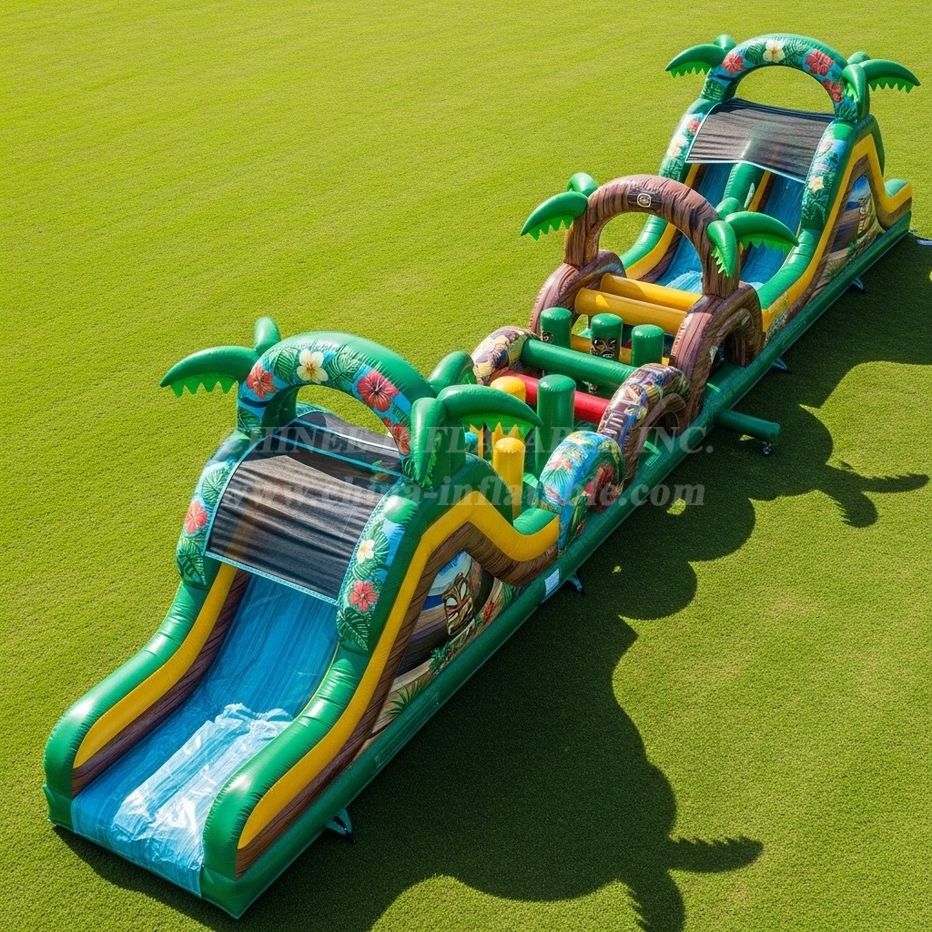 T7-4040 Tropical Theme Inflatable Obstacle Course