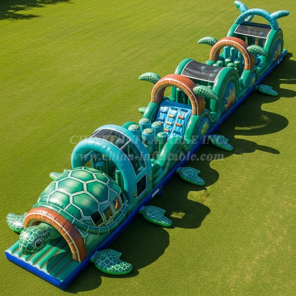 T7-4042 Turtle Theme Inflatable Obstacle Course