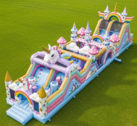 T7-4047 Unicorn Theme Inflatable Obstacle Course