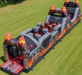 T7-4052 Volcano Theme Inflatable Obstacle Course