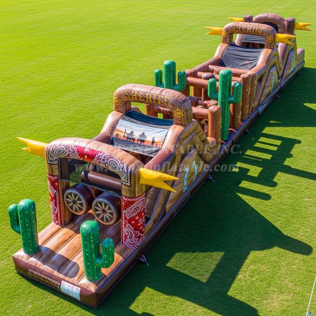 T7-4065 Wild West Theme Inflatable Obstacle Course