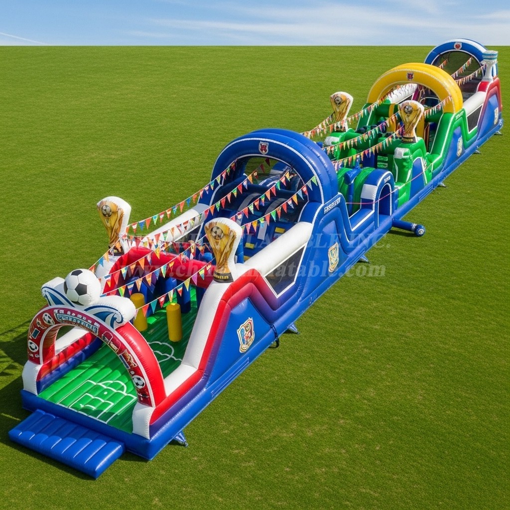 T7-4075 World Cup Theme Inflatable Obstacle Course