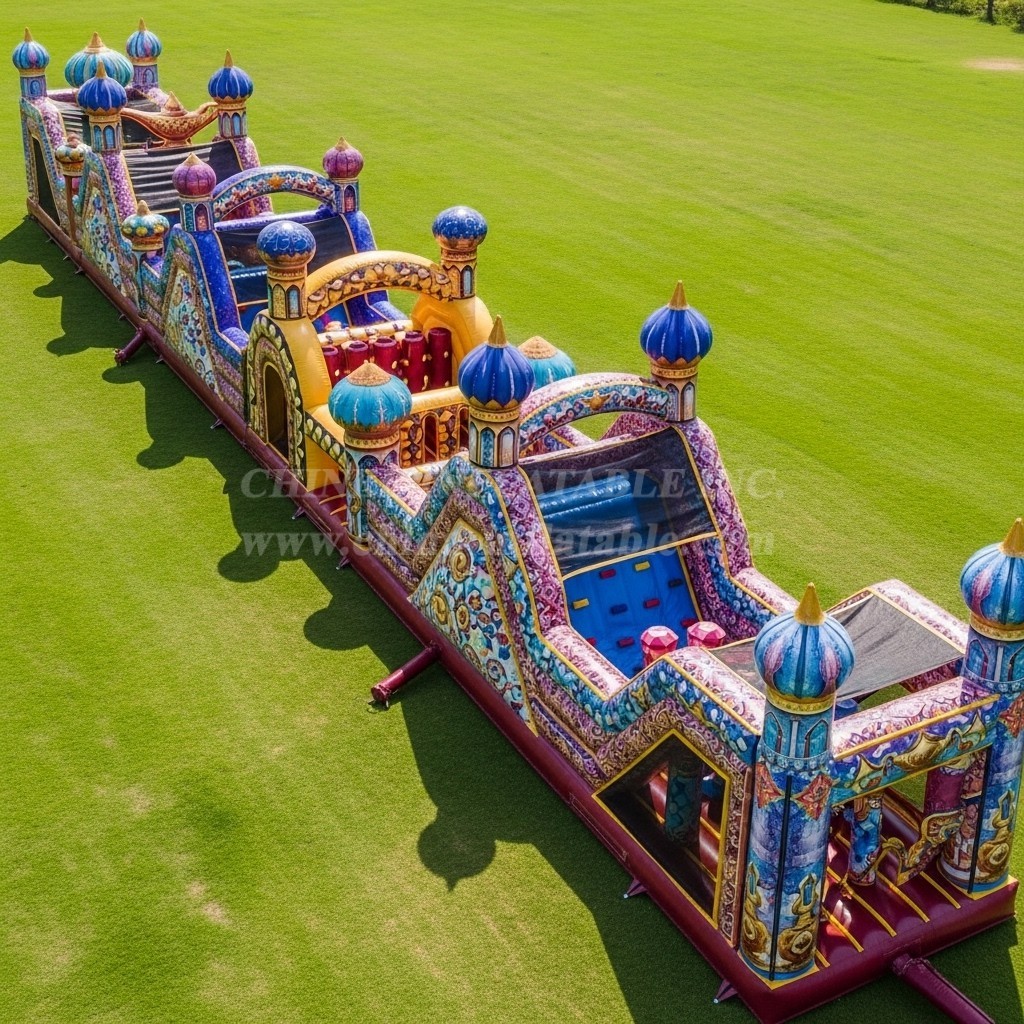 T7-4089 Aladdin Theme Inflatable Obstacle Course