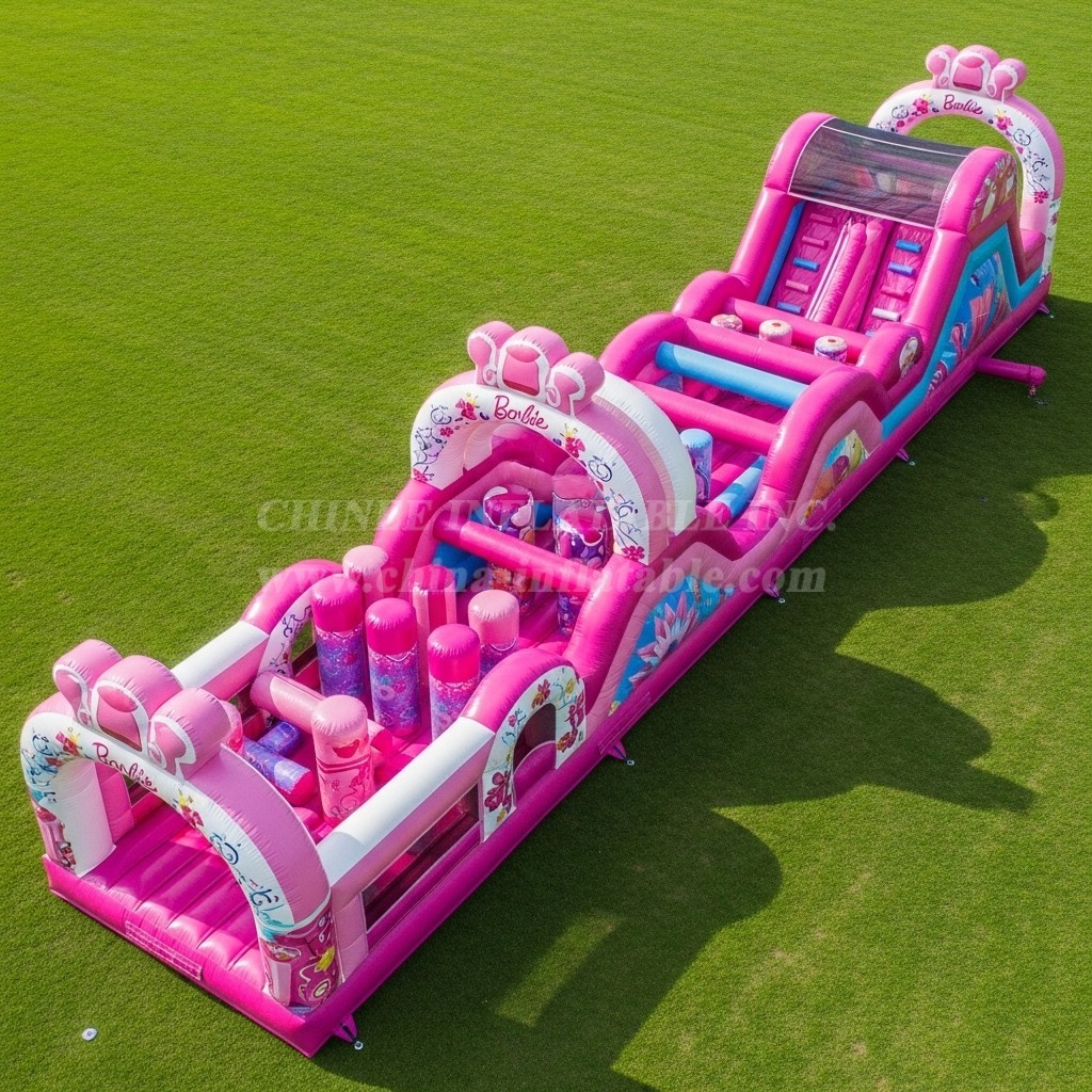 T7-4106 Barbie Theme Inflatable Obstacle Course