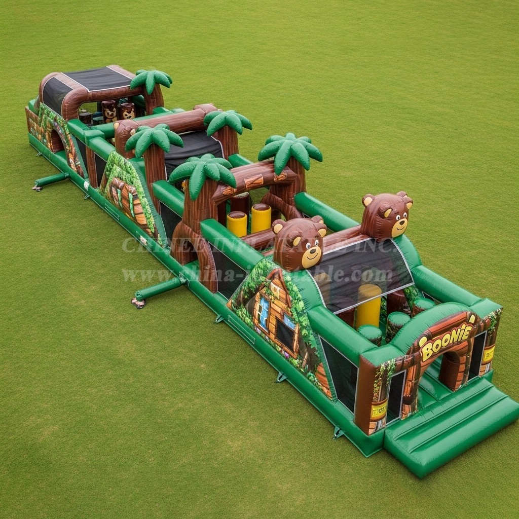 T7-4133 Boonie Bears Theme Inflatable Obstacle Course