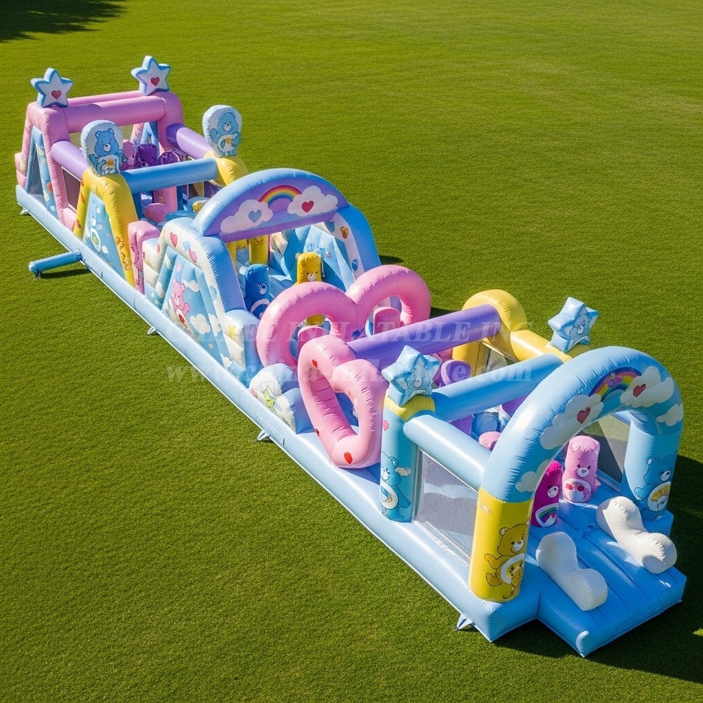 T7-4138 Care Bears Theme Inflatable Obstacle Course