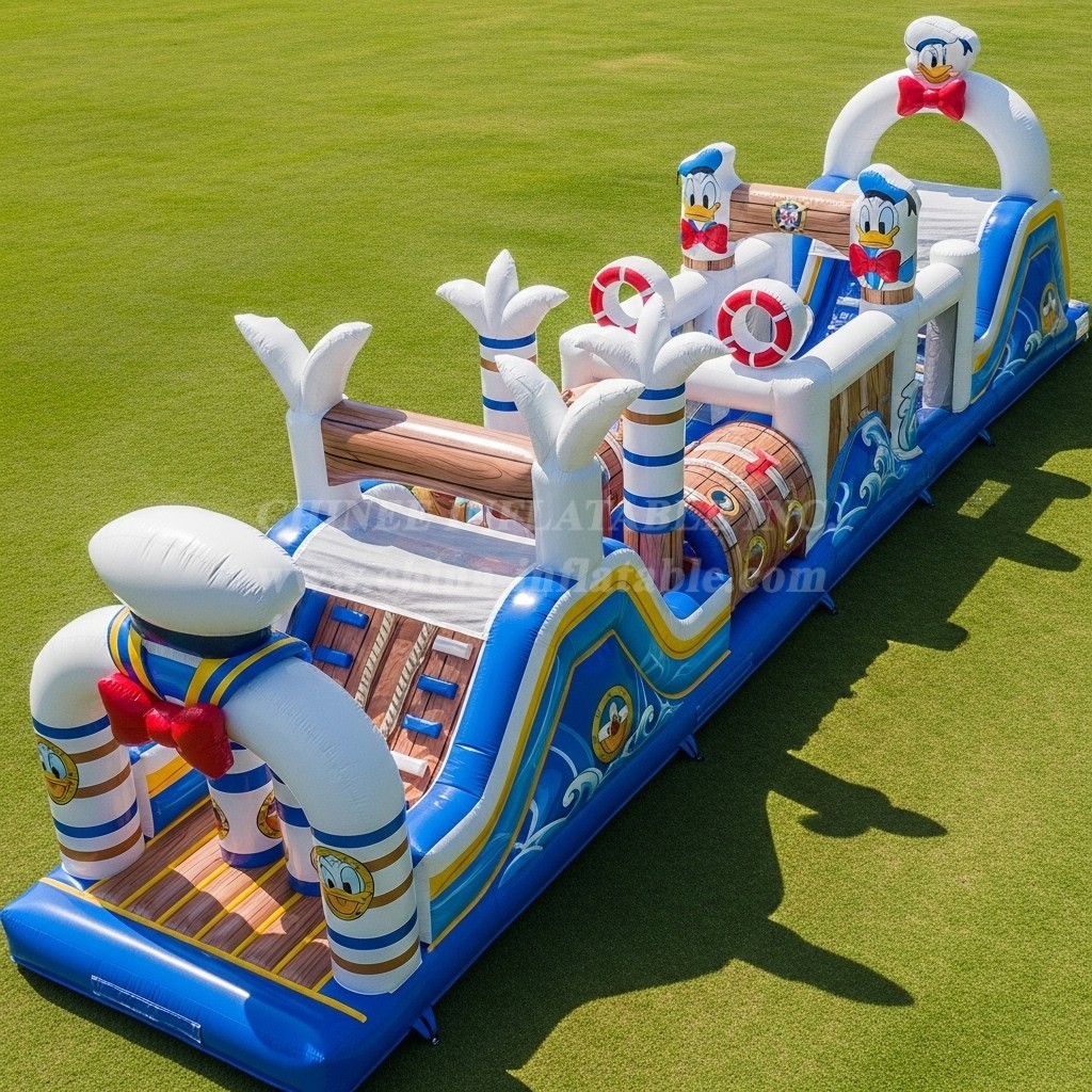 T7-4154 Donald Duck Theme Inflatable Obstacle Course