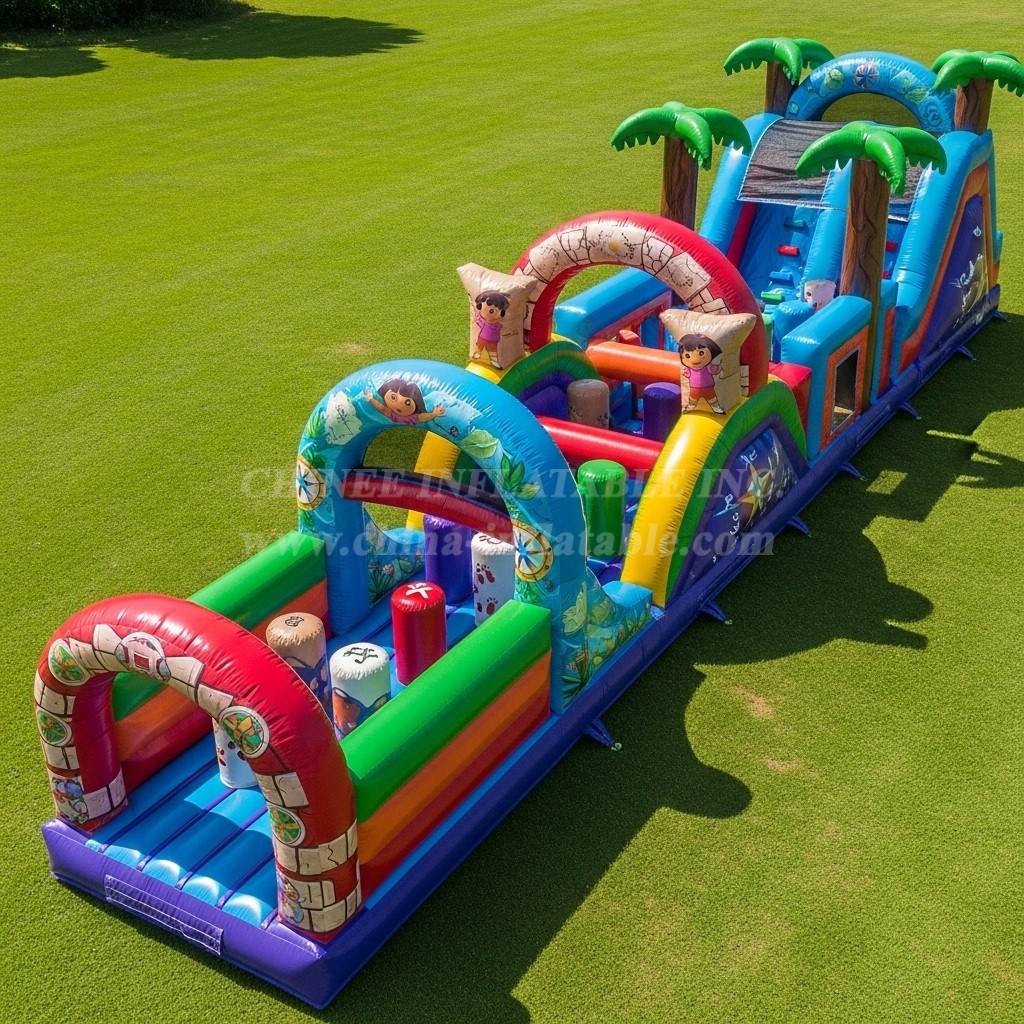T7-4160 Dora Theme Inflatable Obstacle Course