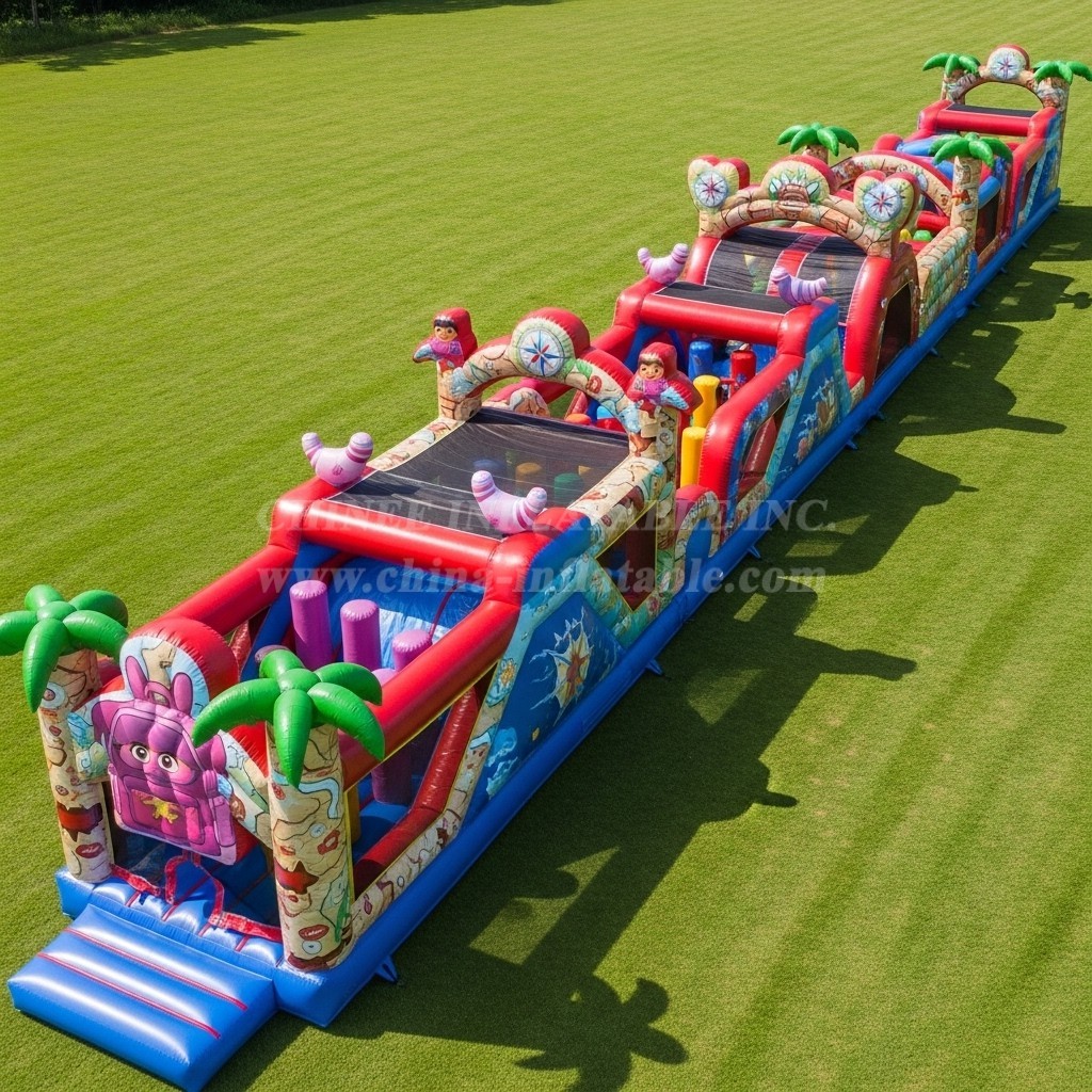 T7-4162 Dora Theme Inflatable Obstacle Course