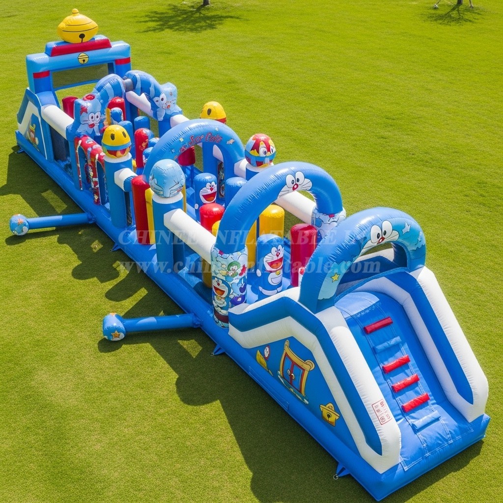 T7-4166 Doraemon Theme Inflatable Obstacle Course