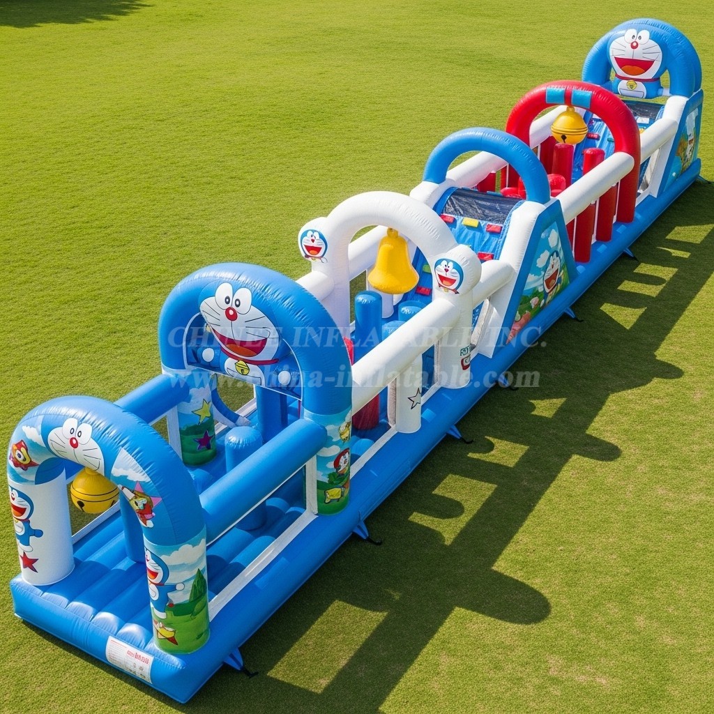 T7-4167 Doraemon Theme Inflatable Obstacle Course