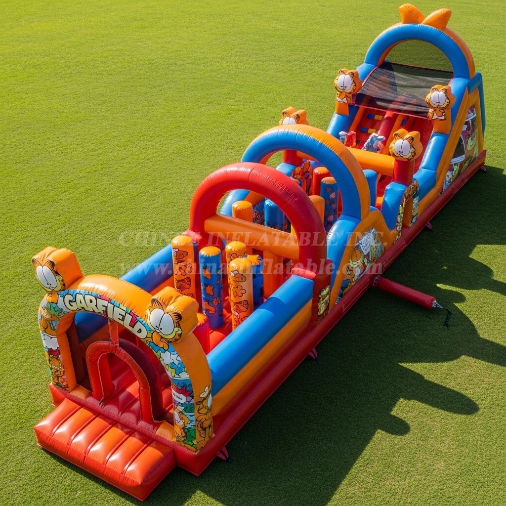 T7-4184 Garfield Theme Inflatable Obstacle Course