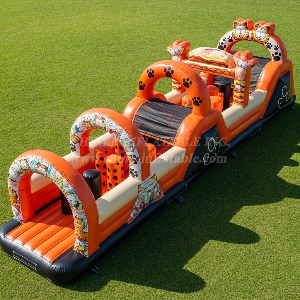 T7-4185 Garfield Theme Inflatable Obstacle Course