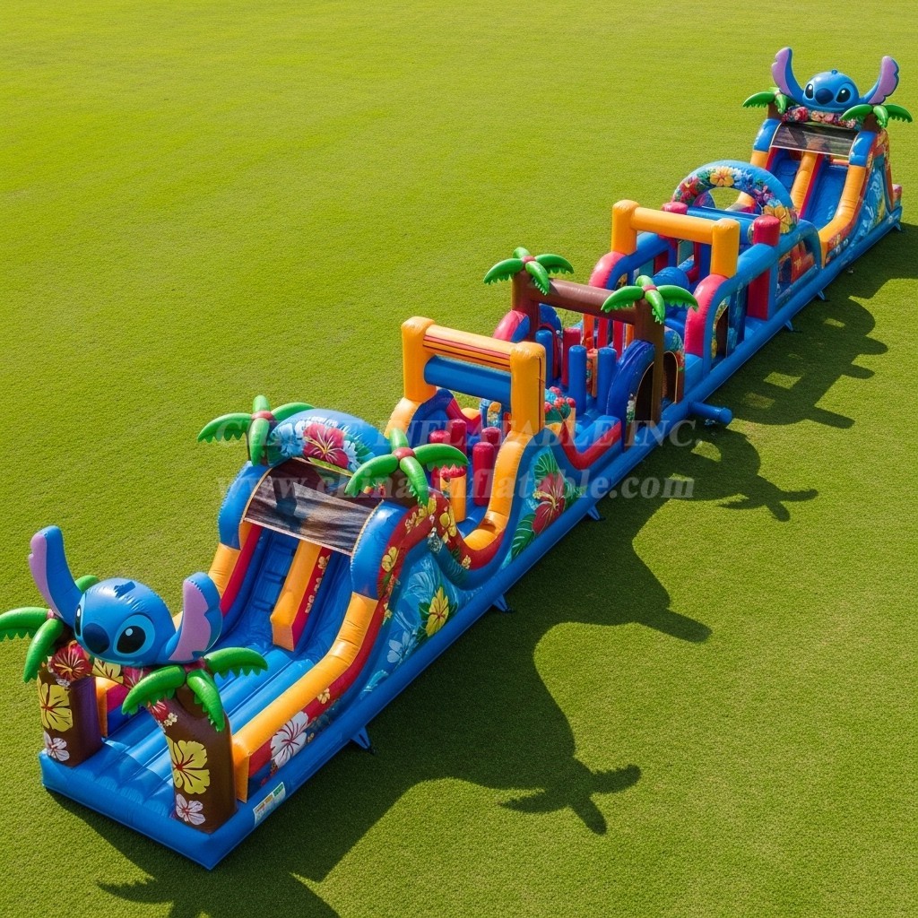 T7-4214 Lilo & Stitch Theme Inflatable Obstacle Course